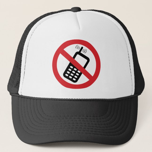 No Cell Phones Trucker Hat (Front)