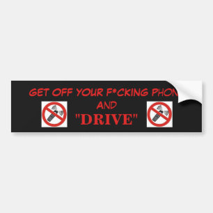 No Cell Phones While Driving Bumpersticker Bumper Sticker