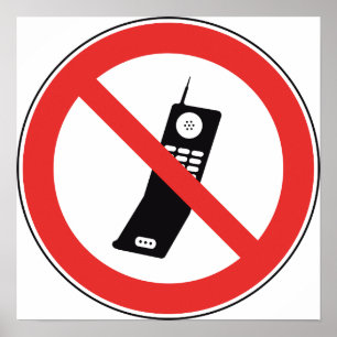 No Cellphone Sign Poster