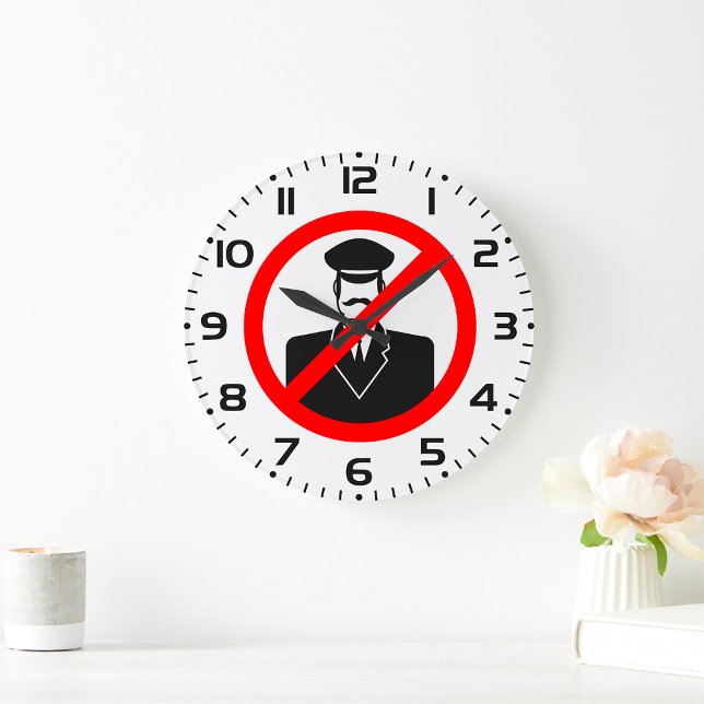 No Chauffeur Allowed Symbol Funny Warning Large Clock (Creator Uploaded)