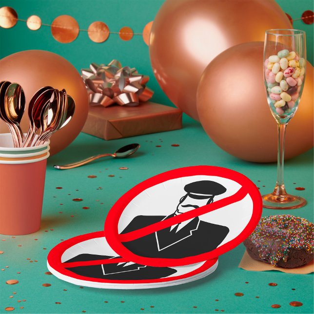 No Chauffeur Allowed Symbol Funny Warning Paper Plate (Creator Uploaded)