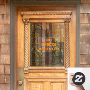 No Checks Accepted Business Shop Notice