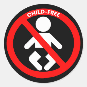 No Children Child-Free Classic Round Sticker