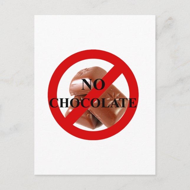 No chocolate postcard (Front)