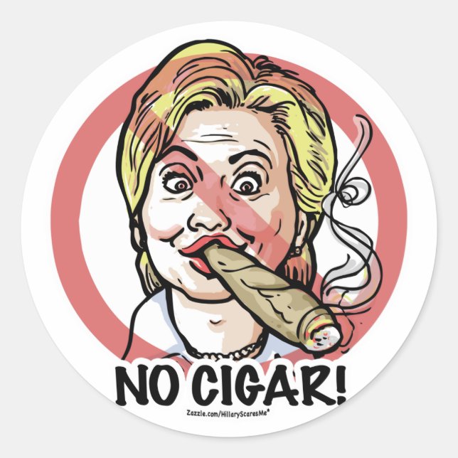 No Cigar Anti-Hillary Sticker (Front)