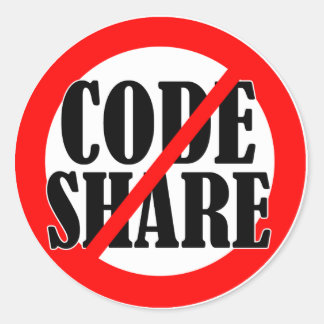 No Codeshare! Classic Round Sticker