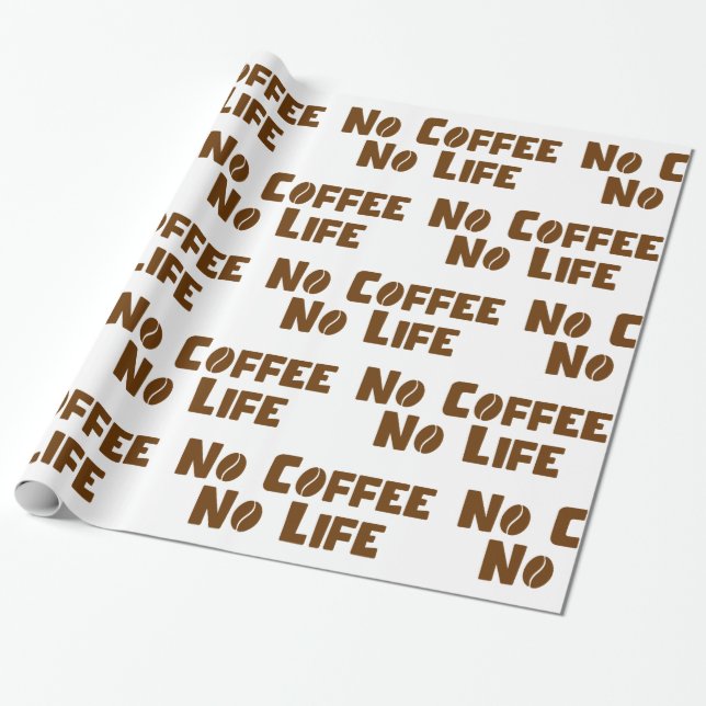 No Coffee No Life Wrapping Paper (Unrolled)