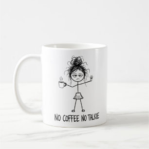 No Coffee No Talkie Funny Stick Figure Girl Mug