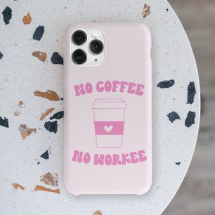 No Coffee No Workee Funny Cute Pink Retro iPhone 13 Pro Max Case