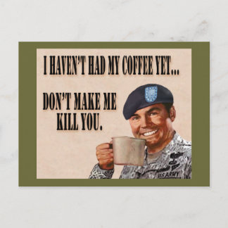 No Coffee Yet Postcard