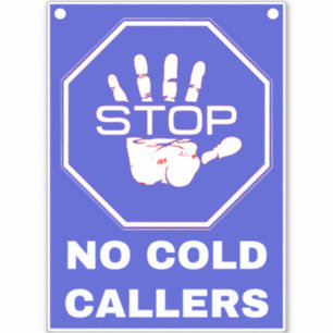 No Cold Callers Sign for Front Door Gate & Window