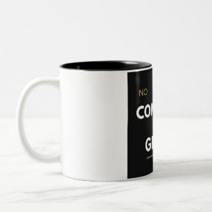 No Comfort No Growth Powerlifting Gym Motivation Two-Tone Coffee Mug