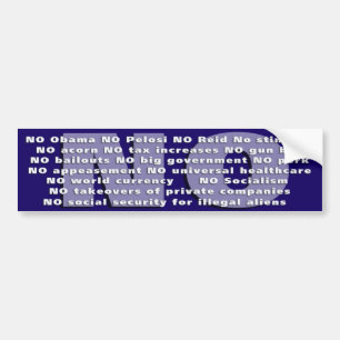 NO! Conservative Bumper Sticker