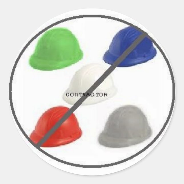 No Contractors Classic Round Sticker (Front)