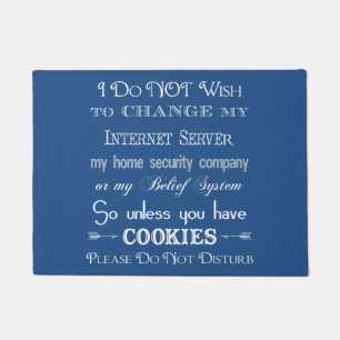 No Cookies, Do Not Disturb Blue Doormat
