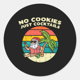 No Cookies Just Tails Santa Beach Christmas In Jul Classic Round Sticker