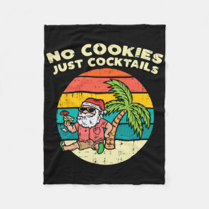 No Cookies Just Tails Santa Beach Christmas In Jul Fleece Blanket