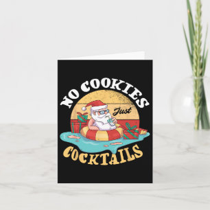 No Cookies Just Tails Santa Tropical Sommer Christ Card