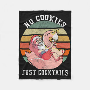 No Cookies Tails Santa Summer Christmas In July  Fleece Blanket