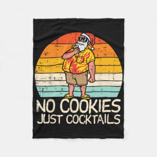 No Cookies Tails Santa Summer Christmas In July Xm Fleece Blanket