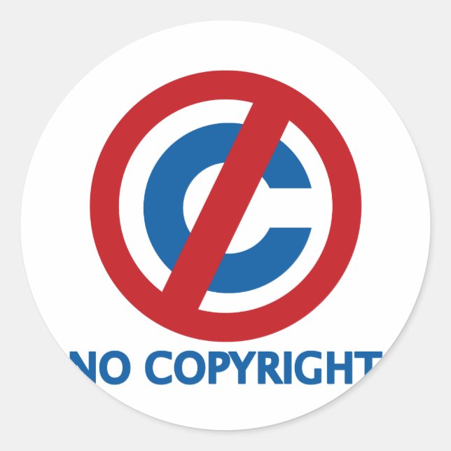 No Copyright Classic Round Sticker (Front)
