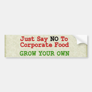 No Corporate Food Bumper Sticker