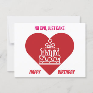 No CPR, Just Cake- Dark Humor Nurse  Postcard