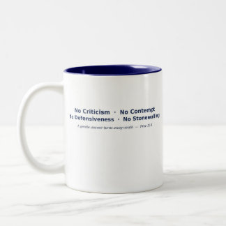 No Criticism No Contempt No Defensiveness No Stone Two-Tone Coffee Mug