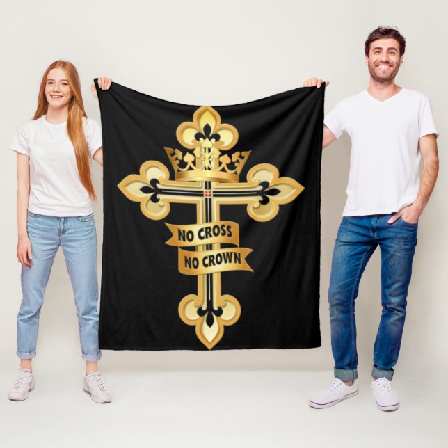 No cross No Crown Fleece Blanket (In Situ)