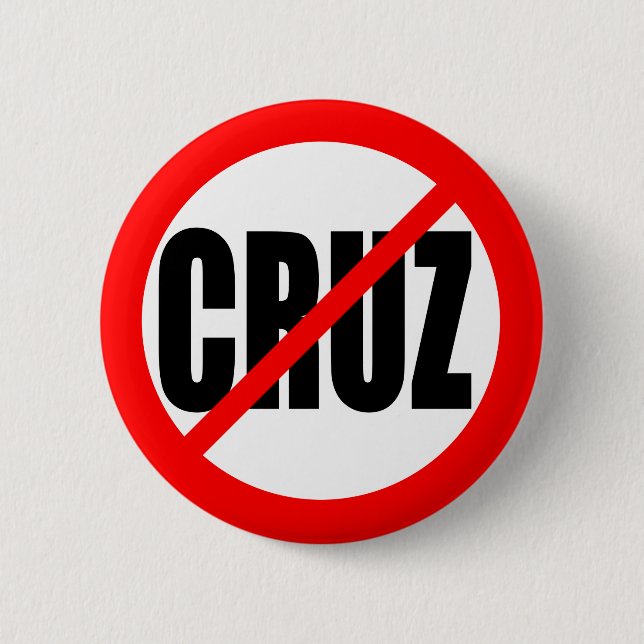 "NO CRUZ" 2.25-inch 6 Cm Round Badge (Front)