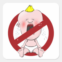NO CRY BABIES SQUARE STICKER