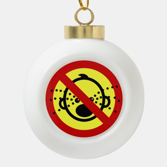 NO Cry Babies ⚠ Thai Airport Sign ⚠ Ceramic Ball Christmas Ornament (Front)