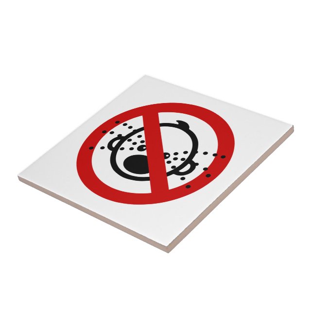 NO Cry Babies ⚠ Thai Airport Sign ⚠ Ceramic Tile (Side)