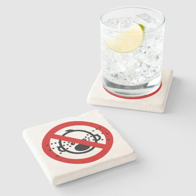 NO Cry Babies ⚠ Thai Airport Sign ⚠ Stone Coaster (Side)