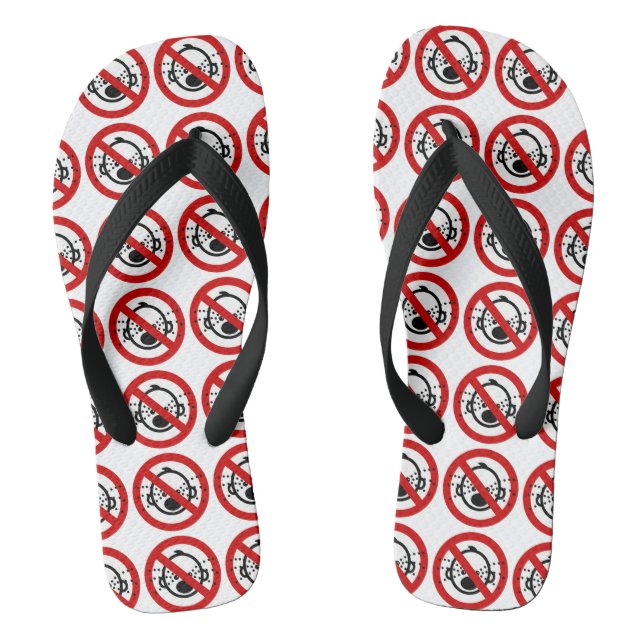 NO Cry Babies ⚠ Thai Airport Sign ⚠ Thongs (Footbed)