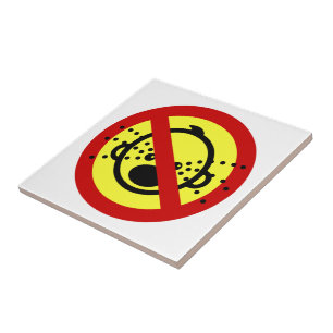 NO Cry Babies ⚠ Thai Airport Sign ⚠ Tile