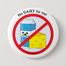 "No Dairy for me"Allergy awareness badge