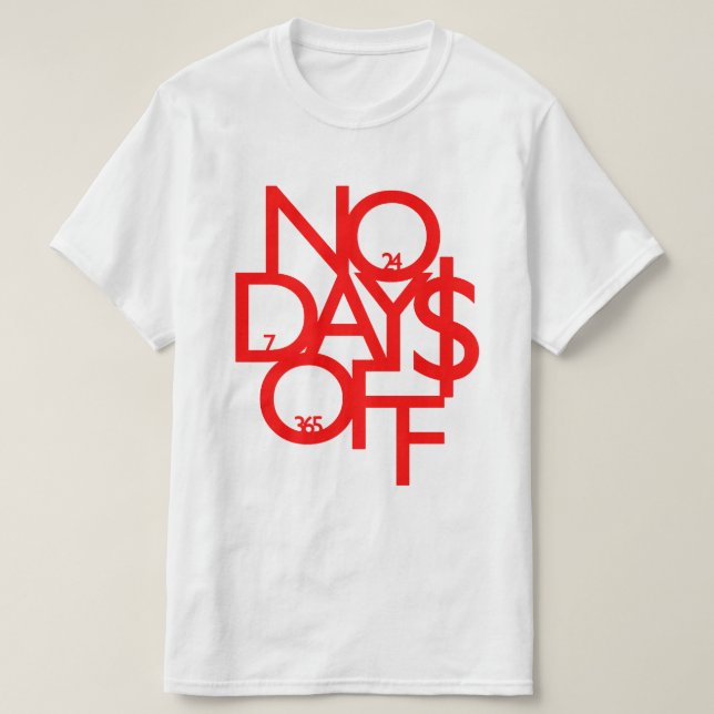 No Days Off Clothing Red/White Men's T-Shirt (Design Front)