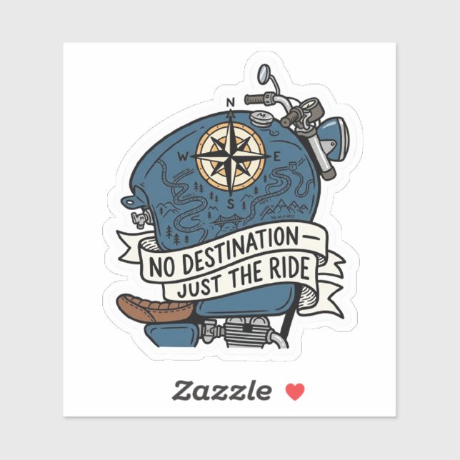 No Destination Just The Ride Biker Motorcycle (Sheet)