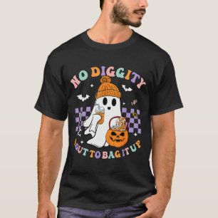 No Diggity Bout To Bag It Up Cute Ghost Halloween T-Shirt