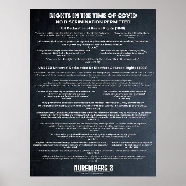 "No Discrimination" Human Rights Large Poster (Front)
