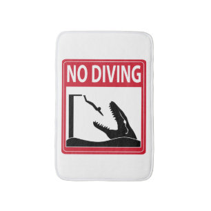 No Diving (Mosasaurus) Bath Mat