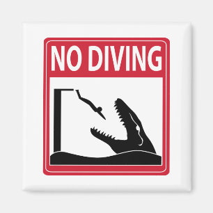 No Diving (Mosasaurus) Magnet