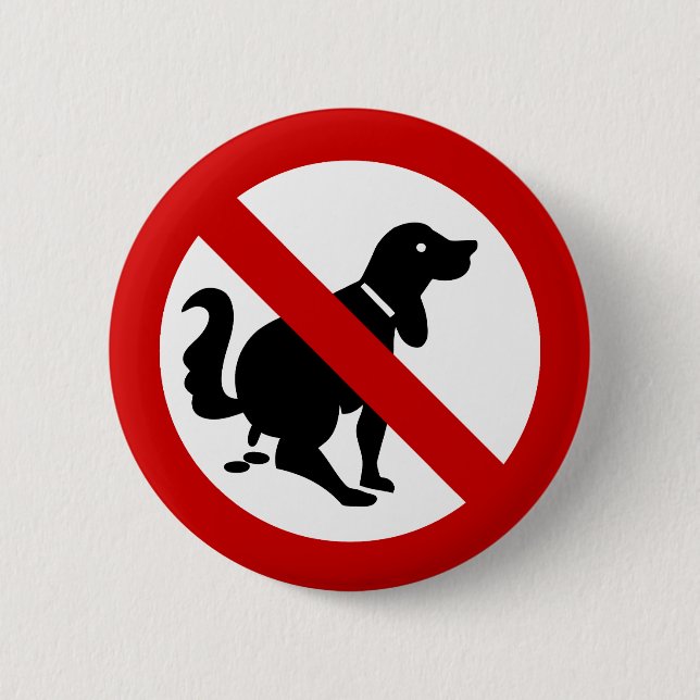 NO Dog Fouling ⚠ Thai Sign ⚠ 6 Cm Round Badge (Front)