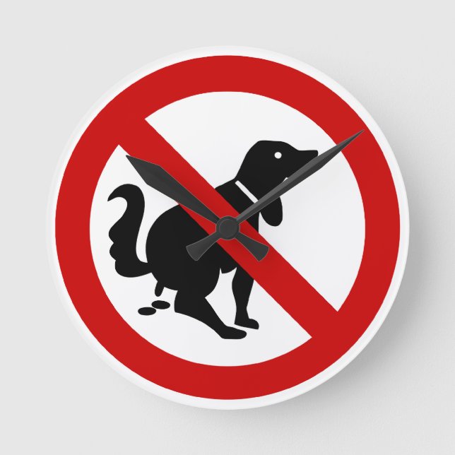 NO Dog Fouling ⚠ Thai Sign ⚠ Round Clock (Front)