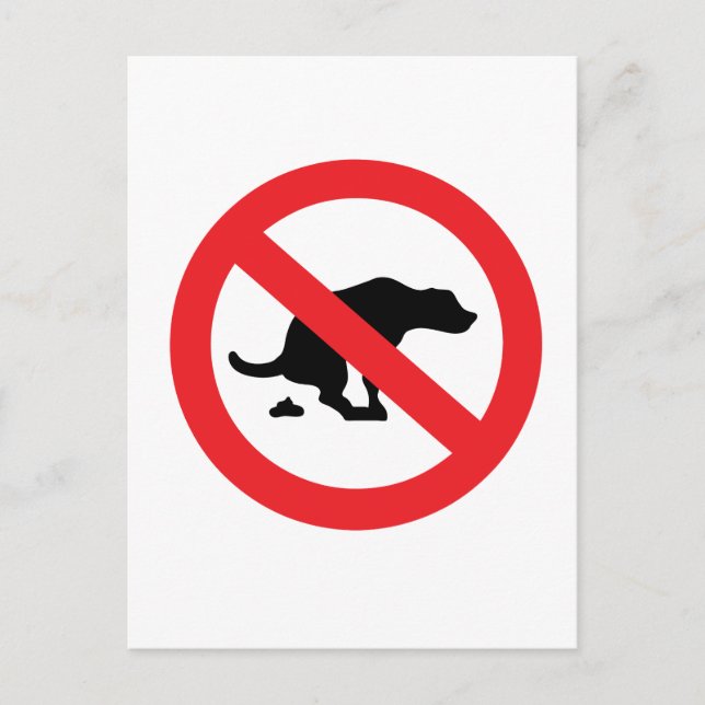 No dog poop sign funny sarcastic postcard (Front)