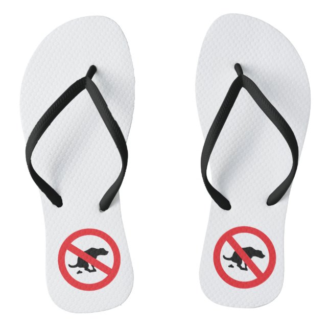No dog poop sign funny sarcastic thongs (Footbed)