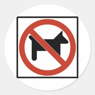 No Dogs Allowed / No Pets Highway Sign Classic Round Sticker