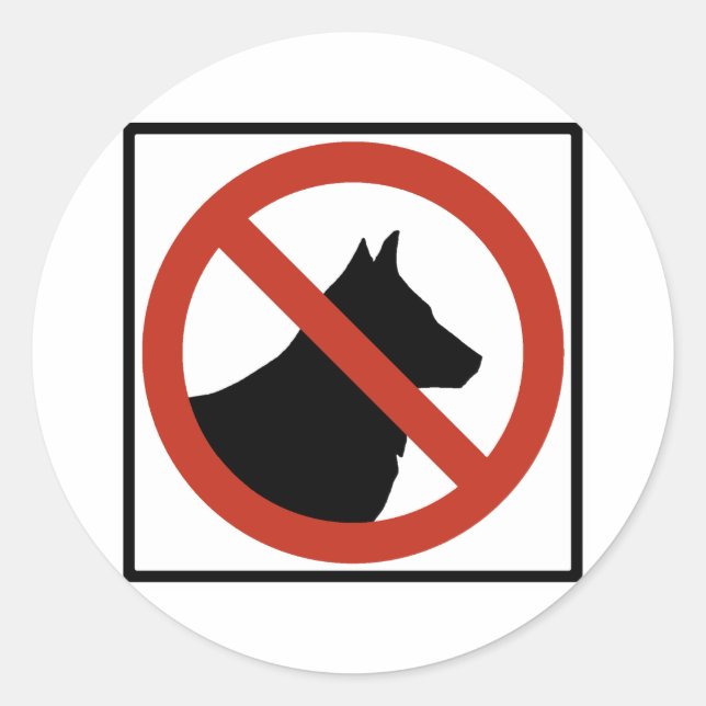 No Dogs Allowed / No Pets Highway Sign Classic Round Sticker (Front)