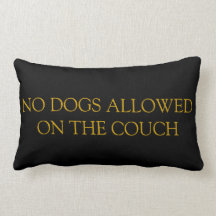 No Dogs Allowed On The Couch Pillow